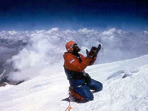 
K2 West Face First Ascent Route by Japanese 1981 - Nazir Sabir On K2 Summit August 7, 1981
